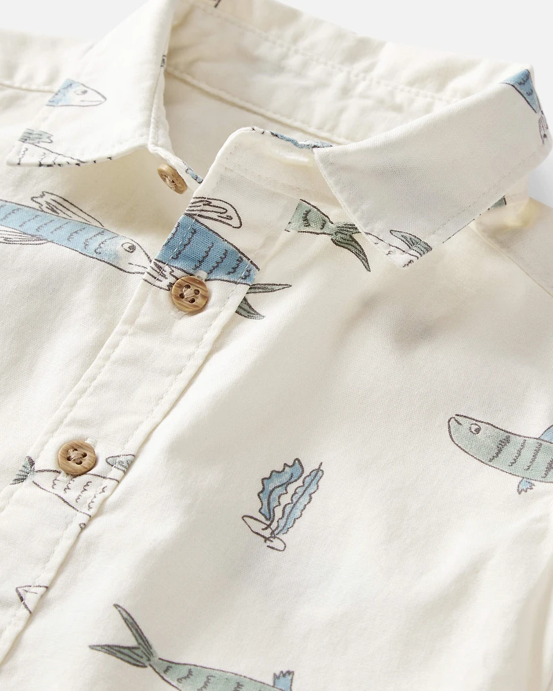 Baby Boy 2-Piece Fish-Print Set Made with Organic Cotton