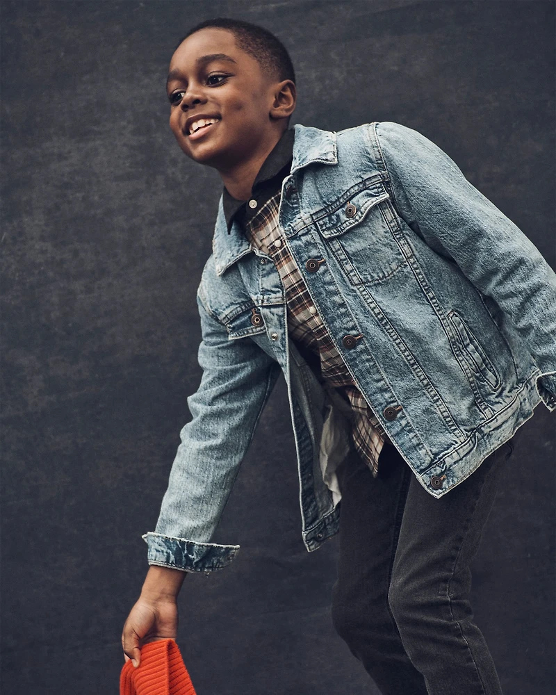 Boys Tapered Denim Jeans - Black