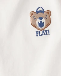 Toddler Boy Bear Short-Sleeve Graphic Tee - White