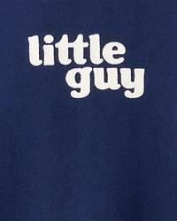 Baby Boy 'Little Guy' Cotton Long-Sleeve Jumpsuit - Navy