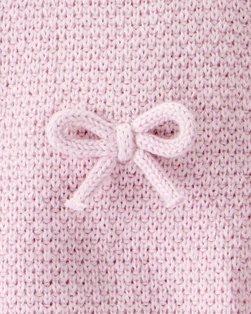Baby Girl 2-Piece Organic Cotton Bow Sweater Knit Set