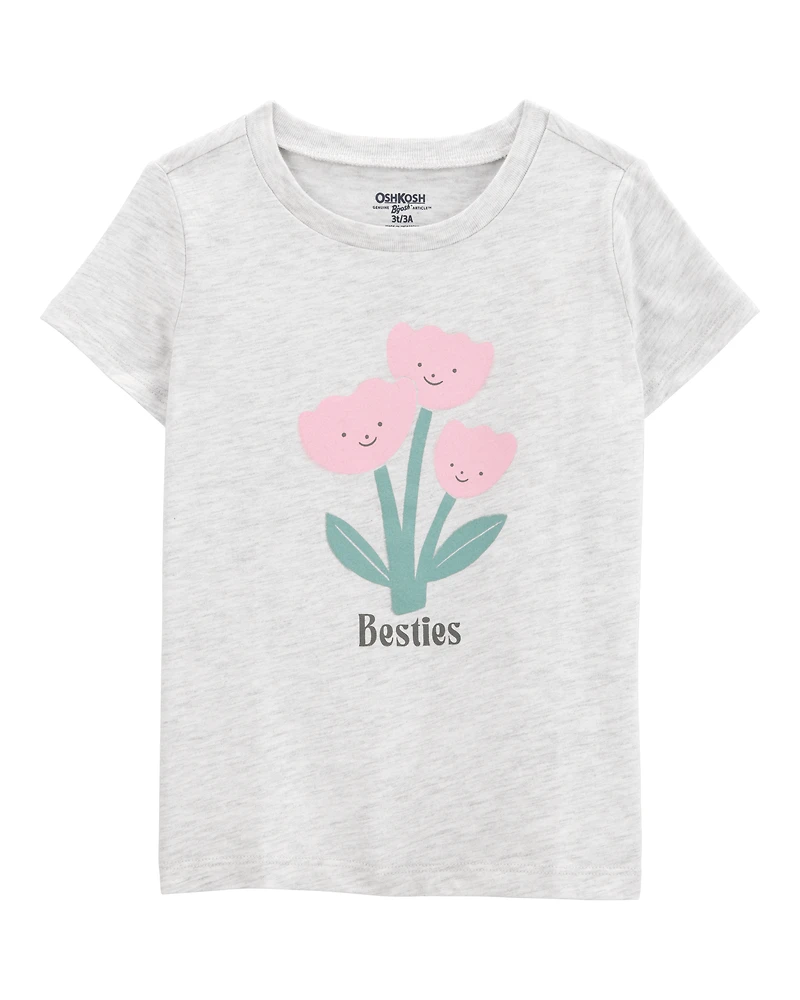 Toddler Besties Short-Sleeve Graphic Tee - Grey