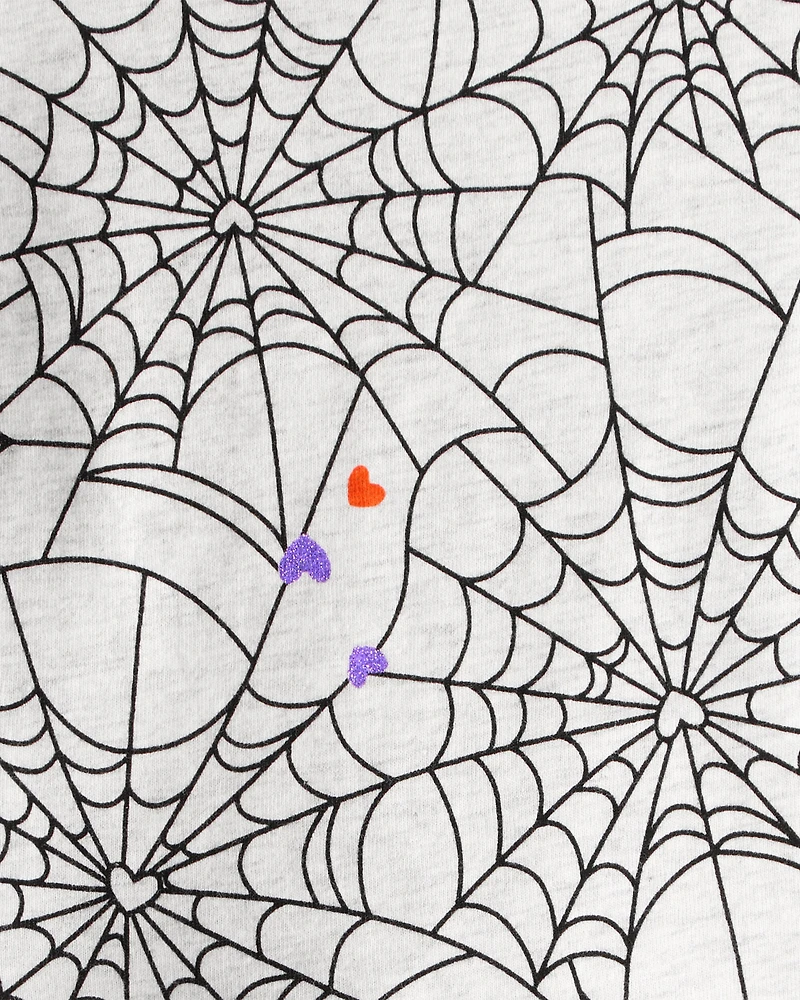 Baby Halloween Spiderwebs Long-Sleeve Tee - White/Black