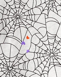 Baby Halloween Spiderwebs Long-Sleeve Tee - White/Black