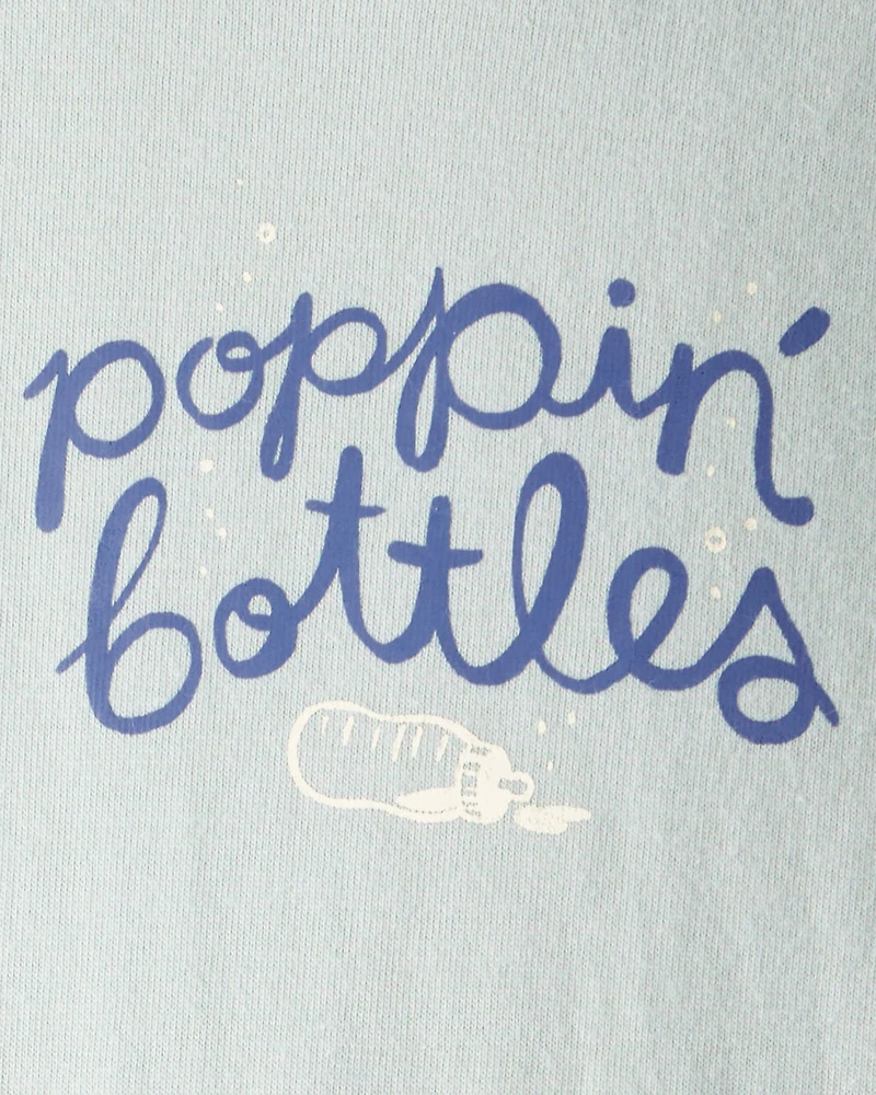 Baby Cotton Long-Sleeve Graphic Bodysuit - Blue