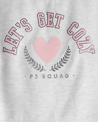 Girls Heart Fleece Loose Fit 2-Piece Pajamas