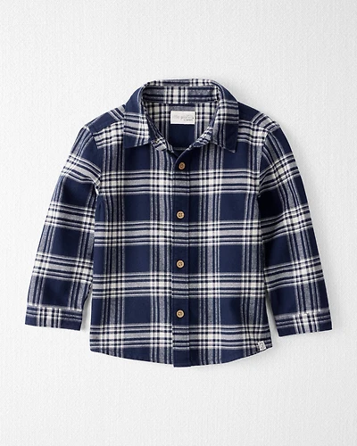Toddler Organic Cotton Button-Front Flannel Shirt