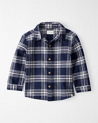 Toddler Organic Cotton Button-Front Flannel Shirt