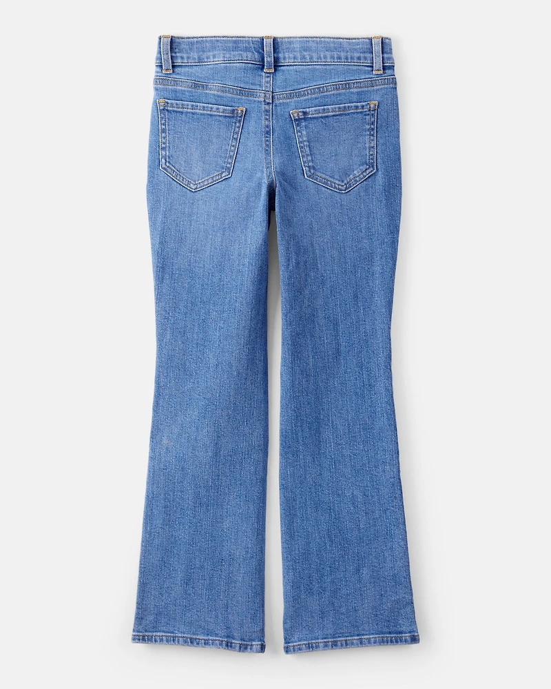 Girls Denim Bootcut Crossover Jeans - Blue