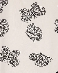 Kid 4-Piece Butterfly 100% Snug Fit Cotton Pajamas - Black/White