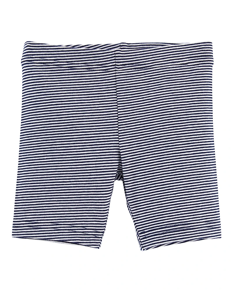 Toddler Girl Striped Tumbling Shorts - Navy