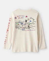 Kid Christmas Home Alone Long-Sleeve Graphic Tee - Cream