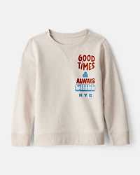 Boys Fleece Pullover Sweatshirt - Cream