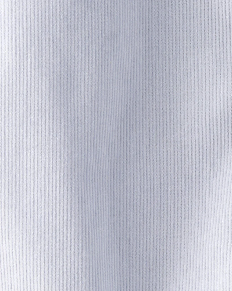 Baby Boy Corduroy Long-Sleeve Button-Down Bodysuit - Blue