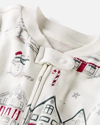Baby Organic Cotton Sleep & Play Pajamas in Winter Village