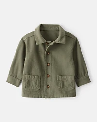 Baby Boy Herringbone Long-Sleeve Fashion Jacket - Olive