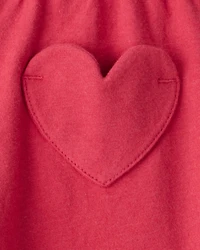 Baby Girl 2-Piece Heart Bodysuit & Pant Set - Red