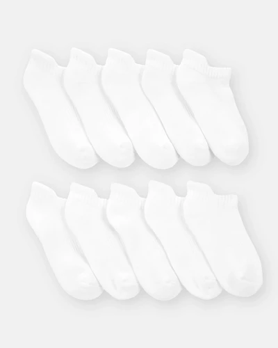 Kid 10-Pack No Show Socks - White