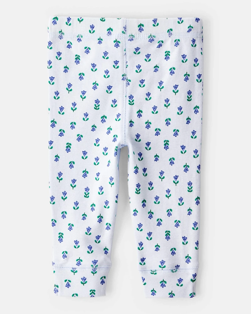 Baby 2-Pack Floral Pull-On Pants - Grey/Blue