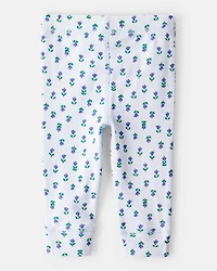 Baby 2-Pack Floral Pull-On Pants - Grey/Blue