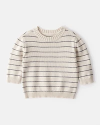 Baby Boy 2-Piece Stripe Sweater & Overall Set - Grey
