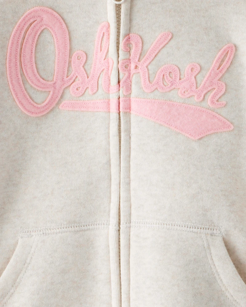 Toddler OshKosh Fleece Logo Zip Jacket - Oatmeal