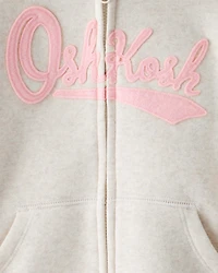 Toddler OshKosh Fleece Logo Zip Jacket - Oatmeal