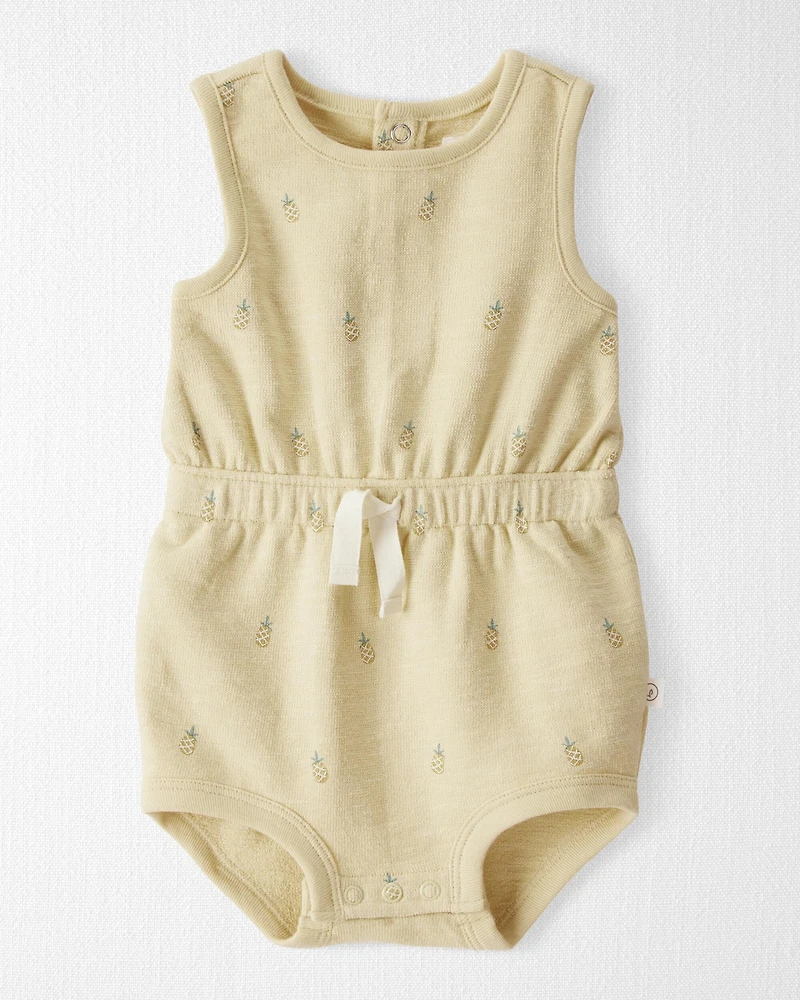 Baby Girl Organic Cotton Pineapple-Print Romper