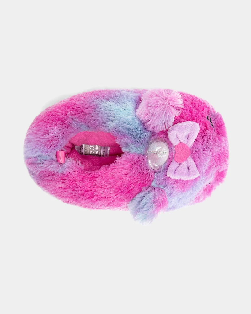 Girls Unicorn Slippers - Pink/Purple