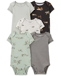 Baby -Piece Short-Sleeve Bodysuits & Pull-On Pants Set