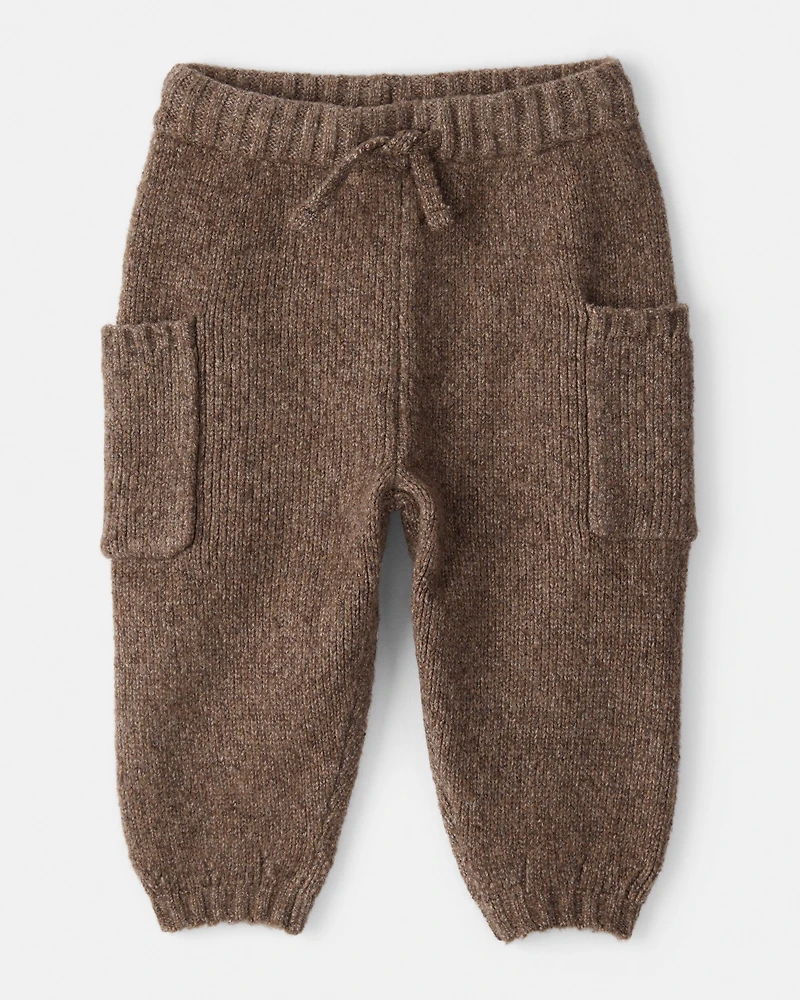 Baby Boy Pull-on Sweater Knit Joggers - Brown