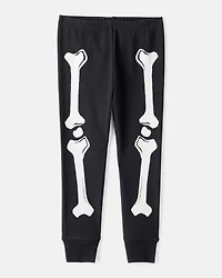 Baby 2-Piece Glow Skeleton Halloween 100% Snug Fit Cotton Pajamas - Black