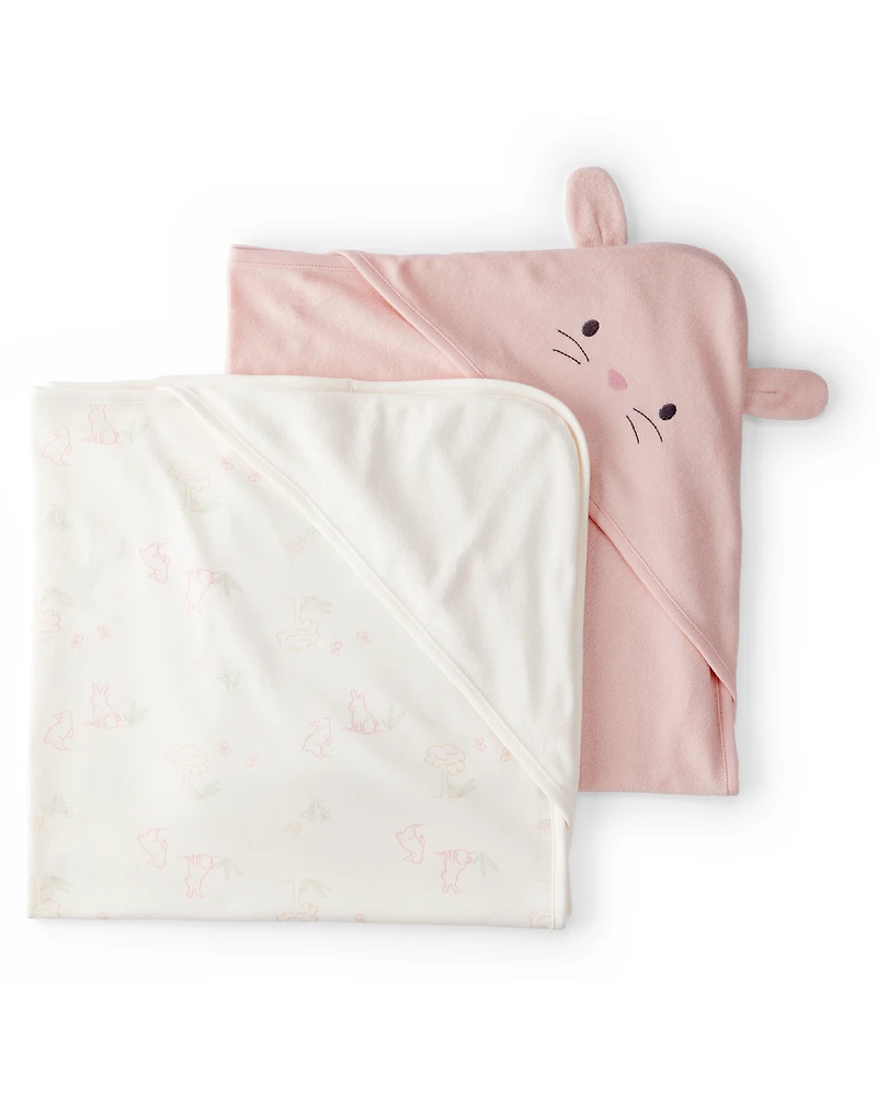 Baby 2-Pack Hooded Towels - Pink