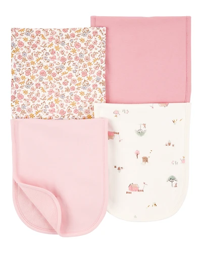 Baby 4-Pack Burp Cloths - Pink