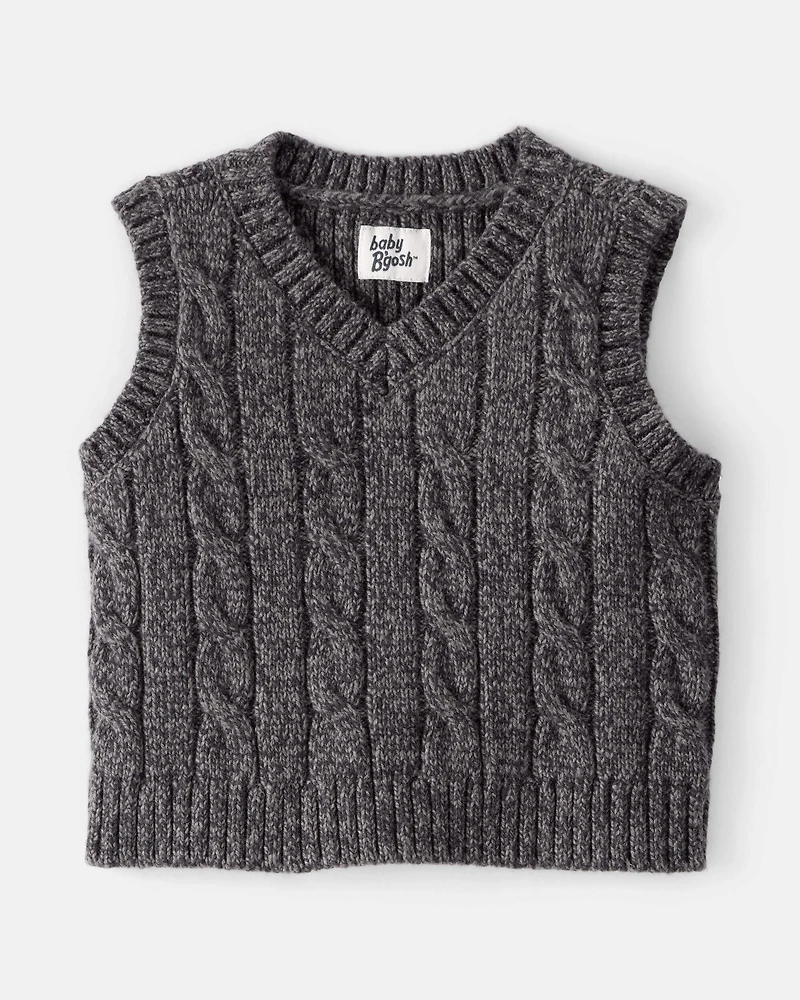 Baby Boy Sleeveless Sweater Vest - Grey