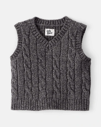 Baby Boy Sleeveless Sweater Vest - Grey