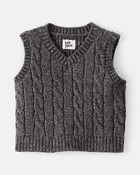 Baby Boy Sleeveless Sweater Vest - Grey
