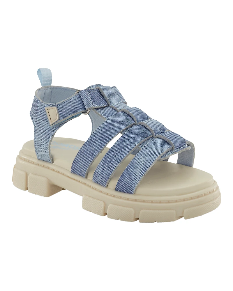 Toddler Girl Strappy Denim Sandals - Blue