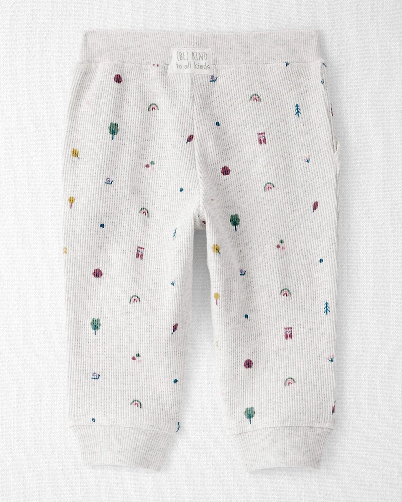 Baby 2-Piece Organic Cotton Waffle Knit Set Nature Icon Print