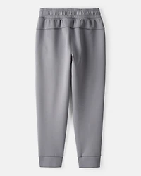 Boys 2-Piece Active Tee & Joggers Set - Burgundy/Grey