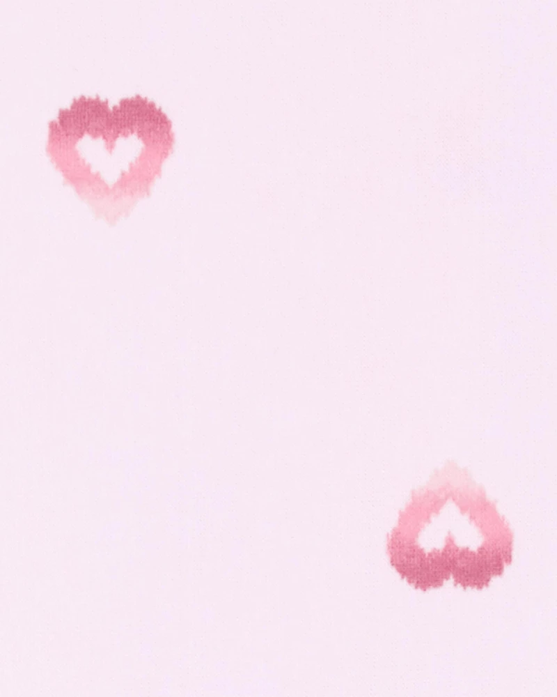 Baby 1-Piece Heart-PrintLong-Sleeve Rashguard Swimsuit - Pink