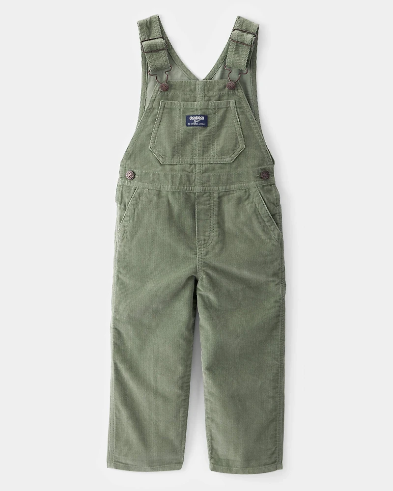 Toddler Solid Corduroy Overalls - Green