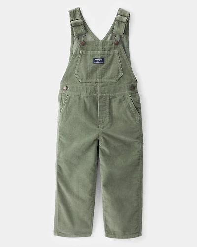 Toddler Solid Corduroy Overalls - Green