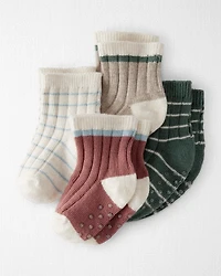 Baby 4-Pack No-Slip Socks Made with Organic Cotton