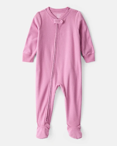Baby Girl Fleece Loose Fit 1-Piece Pajamas-Pink