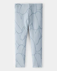 Toddler Girl Cotton Heart Stretch Leggings - Blue