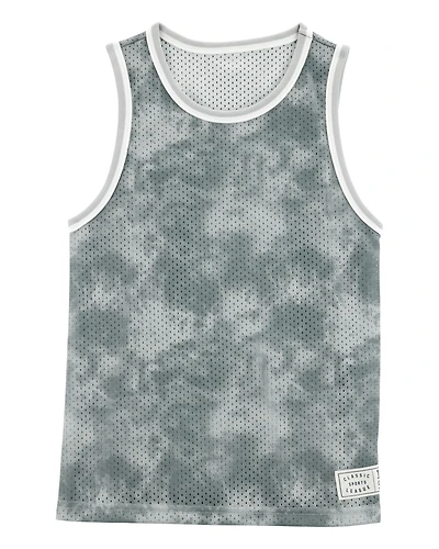 Kid Active Tie Dye Mesh Tank - Grey
