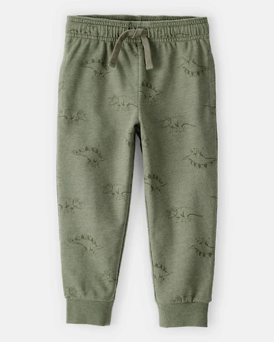 Toddler Boy Dinosaur French Terry Jogger - Green
