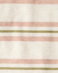 Baby Boy Striped Short-Sleeve Henley Tee - Tan