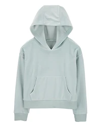 Kid Cropped Velour Hoodie